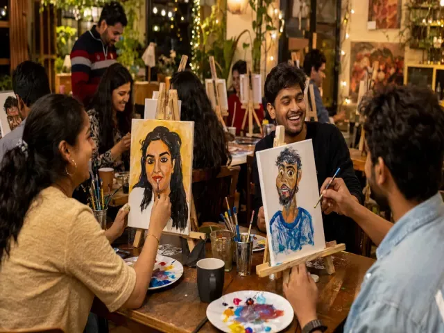 Paint Your Partner : A Fun Canvas Painting Experience